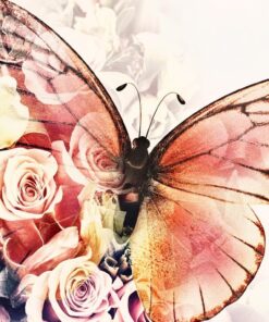 Fototapeta Motýl s květinami