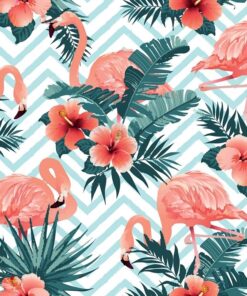 Fototapeta Plameňáci a květiny