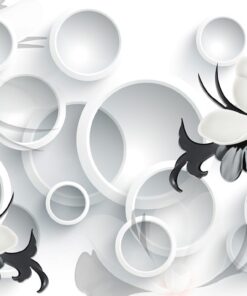 Fototapeta Bílé 3D květiny