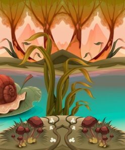 Fototapeta Šnek a žába