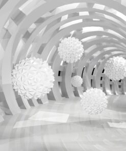 Fototapeta Tunnel and Spheres 3D