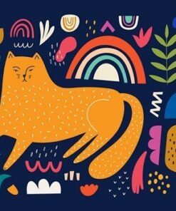 Fototapeta Vzory s kočkou