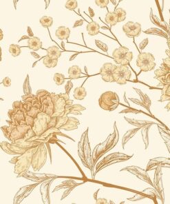 Samolepka na stěnu Hnědé květy 2