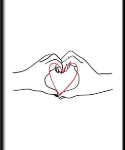 Srdce Uspořádané Z Palm Plakát