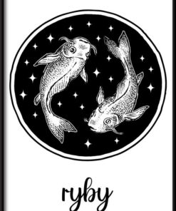 Plakát znamení zvěrokruhu-ryby