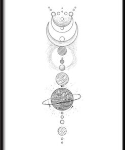 Geometrický plakát fáze 1 měsíce