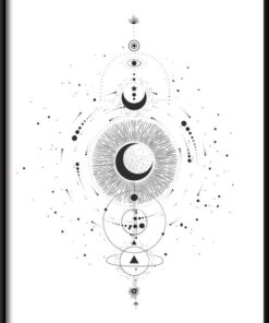 Geometrický plakát fáze 2 měsíce