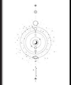 Geometrický plakát Měsíc fáze 3