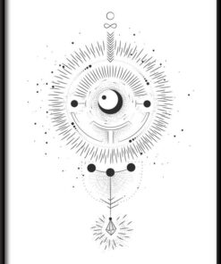 Geometrický plakát měsíční fáze 4