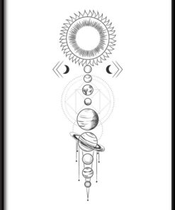 Geometrický plakát měsíční fáze 8