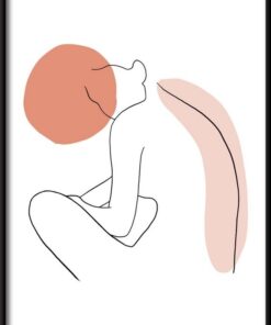 žena portrét lineární plakát