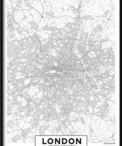 Mapa Londýna plakát
