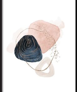 Béžově modrý abstrakce plakát