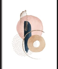 Béžově modrý abstrakce plakát 2