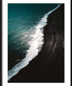 Černá pláž Island plakát