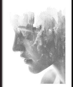 Žena portrét akvarel plakát