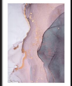 Růžový akvarel abstrakce plakát