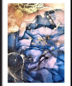 Modro-zlatý abstrakce plakát