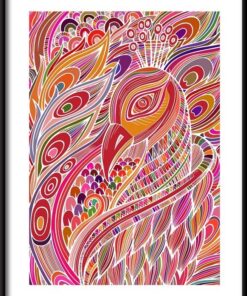 Vícebarevný plakát páv