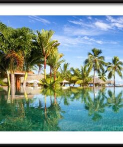 Plakát bazén s palmami