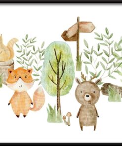 Plakát lesních zvířat