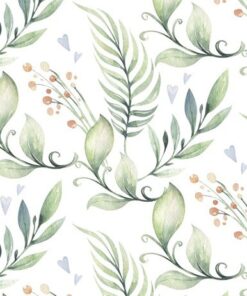 Nálepka na zeď akvarel listy 2