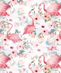 Fototapeta Plameňáci malovaná vodovými barvami