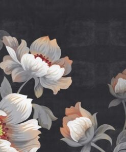 Samolepka na zeď bílé květy