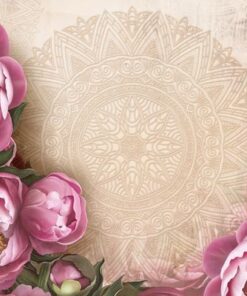 Nálepka na zeď růžové květy 4