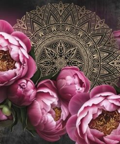 Nálepka na zeď růžové květy 3