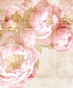 Nálepka na zeď růžové květy 5