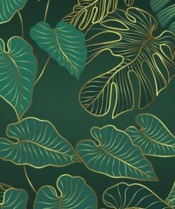 Nálepka na zeď zelené listy 3