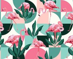 Fototapeta Walking Flamingos