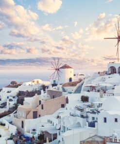 Fototapeta Bílé větrné mlýny