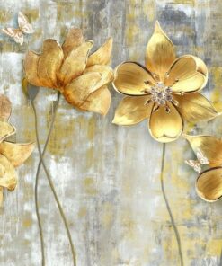 Nálepka na zeď Zlaté květy 3