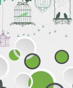 Samolepka na stěnu Klece s ptáčky