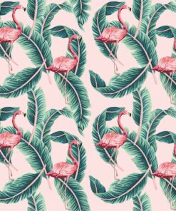 Fototapeta Plameňáci a listy