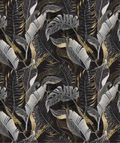 Samolepka na stěnu Black Leaves