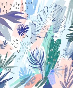 Samolepka na stěnu Violet Leaves 2