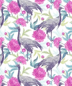 Fototapeta Jeřáby a pivoňky