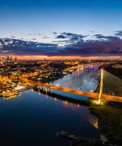 Fototapeta Varšava v noci