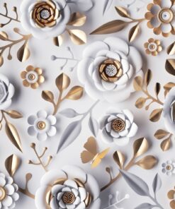 Fototapeta Bílé 3D květiny 2