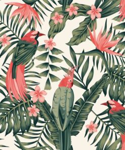 Samolepka na stěnu Tropické rostliny 2