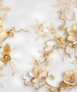 Nálepka na zeď Zlaté květy 7