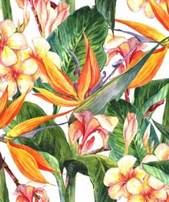 Nálepka na stěnu Tropické květiny 5