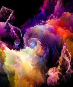 Fototapeta Hudba a barevný kouř