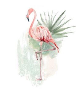Fototapeta Flamingo and Palm Leaf