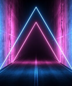 Fototapeta Neon Laser Triangles