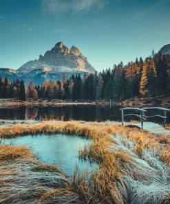 Fototapeta Ranní pohled na jezero Antorno