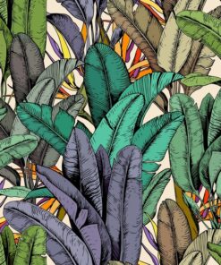 Fototapeta kreslený banánové listy